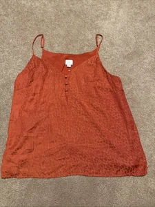 A NEW DAY Burnt Orange Animal Print seidig Spaghettiträger Camisole Top Large - Bild 1 von 10
