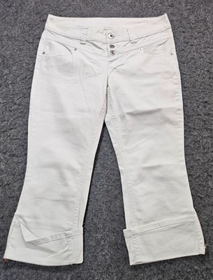 Guess Jeans Blanco Cremallera Puños Capri Denim Jeans Mujer Talla 31 Foto 1 de 4
