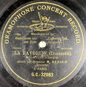 Renaud : La favorite DISQUE ONE-SIDE 78 RPM 10" GRAMOPHONE G&T BERLINER - Picture 1 of 3