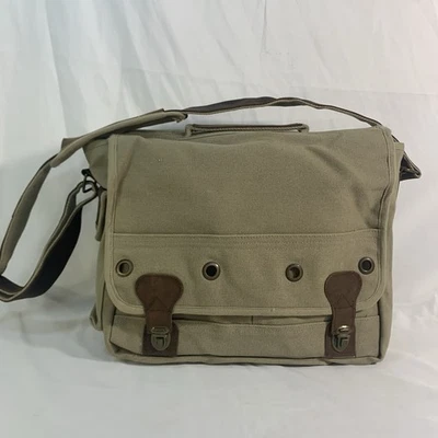 Rothco холст кожаный Messenger сумка для ноутбука сумка через плечо наплечная сумка мужская - Изображение 1 из 4