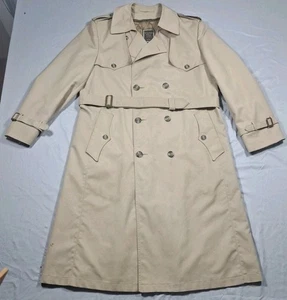 VTG Christian Dior Monsieur Trench Coat 40R Beige Wool Lined Men’s With Flaws - Picture 1 of 20