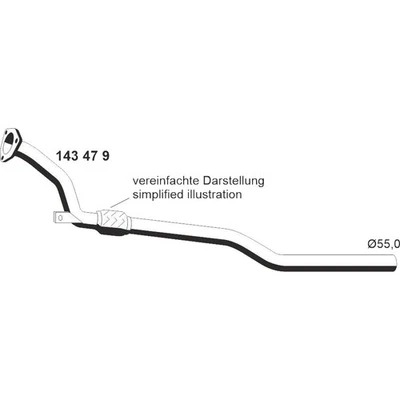 ERNST 143479 Tubo de escape para VW Passat B5 Variant (3B5) - Imagen 1 de 4