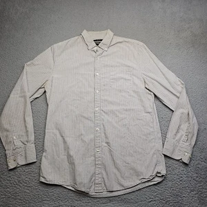 Claiborne Shirt Mens Medium Striped Long Sleeve Button Down Slim Fit Collared - Picture 1 of 14