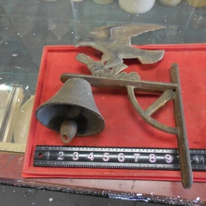 Vintage Wall Mounted Cast Iron Bell with Eagle - Picture 1 of 7