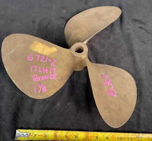 Federal 17" x 17 Pitch 3 Blade Left Hand Bronze Inboard Boat Propeller - Bild 1 von 5