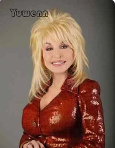 Dolly Parton Layered Blonde Synthetic Hair Classic Cap Wigs With Bangs Natural - Picture 1 of 4