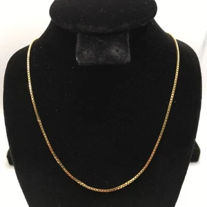 Elegant 14K Yellow Gold 1.2mm wide Chain Necklace 16” long 4.3gr. - Picture 1 of 12