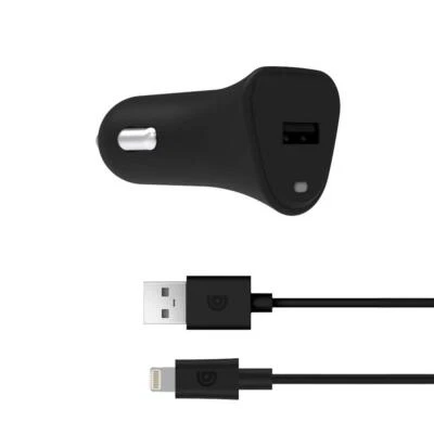 Griffin PowerJolt Universal USB-A 12W Car Charger with USB-A to Lightning Cable - Image 1 of 4