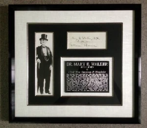 Mary Walker - the only female Medal of Honor Recipient - display w/signature - Picture 1 of 7