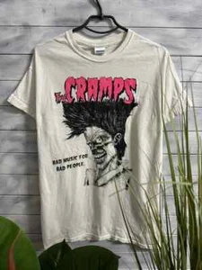 The Cramps Bad Music For Bad People short sleeve white shirt KV26041 - Picture 1 of 2