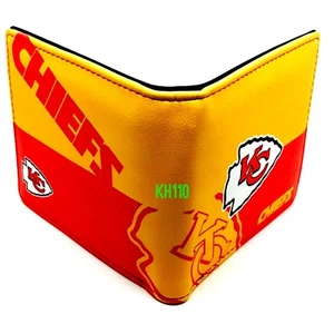 NFL Kansas City Chiefs Men's Printed Logo Leather Bi-Fold Wallet - Picture 1 of 6