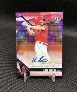 2021 Bowman Platinum Erik Rivera AUTO /10 RED FOIL COLOR MATCH SSP RC No. TOP-39