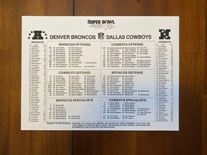 Super Bowl XII FLIP CARD - Dallas Cowboys Vs Denver Broncos - NFL 1977 - Bild 1 von 6