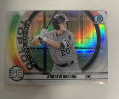 Andrew Vaughn 2020 Bowman Chrome Scouts Top 100 #BTP-28 Chicago White Sox - Image 1 of 2