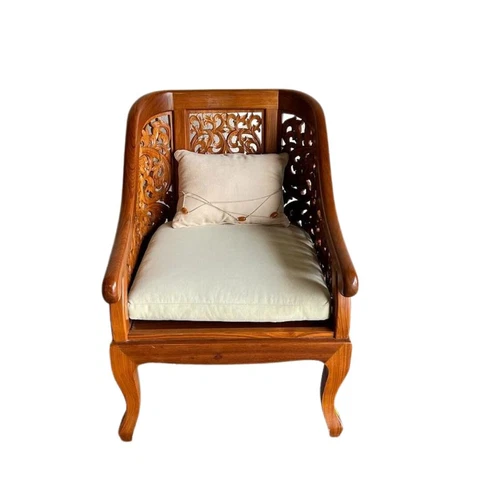 Vintage Carved Huali Rosewood Asian Tub Chair Cover