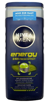1x 250 ml Nivea Men Energy Pflegedusche, Duschgel, 24H Frische Effekt