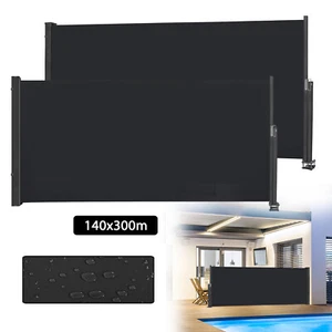 140 x 300 cm Seitenwandmarkise Sichtschutz Sonnenschutz Seitenrollo Ausziehbar - Bild 1 von 13
