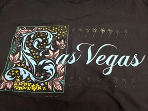Vintage 90s Mens Large Las Vegas Ornate Single Stitch T-Shirt USA Black - Picture 1 of 6