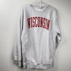Wisconsin Champion Reverse Weave Sweatshirt Men's Gray Sz 2 XLT Oversized - Picture 1 of 7