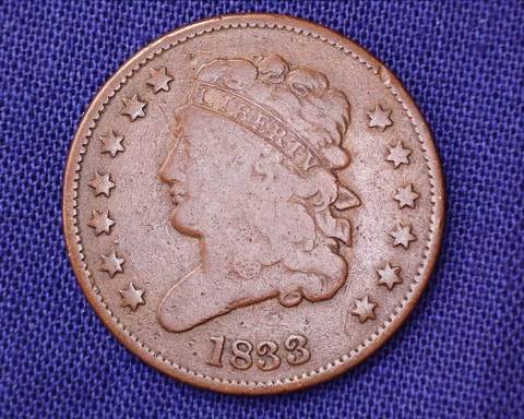 Nicely Detailed 1833 Classic Head Half Cent LOW 103,000 Mintage   #S158 Cover