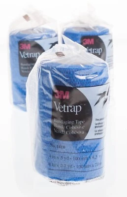 3M Vetrap Bandaging Tape, blue, 4" x 5 yd, 18 rolls/cs - Image 1 of 4