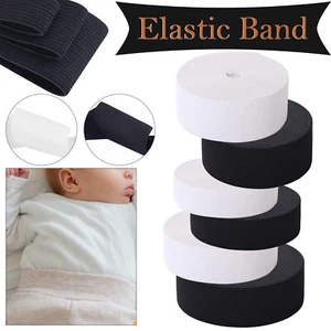 Cordón elástico plano blanco/negro 25/32/38/50/75 mm bandas elásticas para coser ropa - Imagen 1 de 22