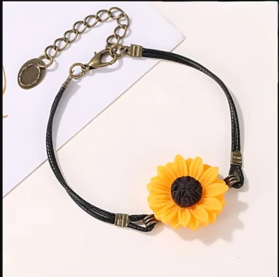 Pulseira de girassol joias de girassol joias de presente de girassol para mulheres - Imagem 1 de 4