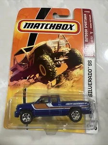 2009 MATCHBOX DARK BLUE CHEVY SILVERADO SS, OUTDOOR SPORTSMAN #12/12, MBX #100 - Picture 1 of 5
