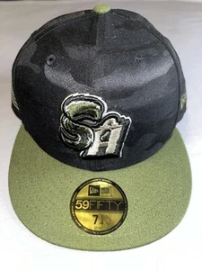 New Era 59Fifty San Antonio Missions Olive/Camo USA Flag Fitted Hat 7 & 1/4 - Bild 1 von 9
