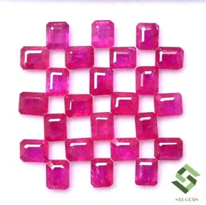 5x4 mm Natural Ruby Octagon Cut Lot 24 Pcs 13.04 CTS Mozambique Loose Gemstones - Picture 1 of 6