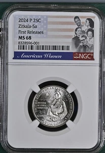 2024 P Philadelphia Zitkala-Sa Womens Quarter NGC MS 68 First Releases - Picture 1 of 2