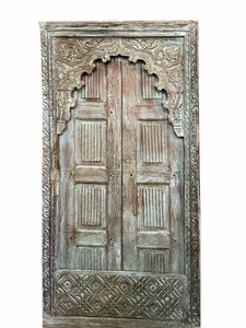 Antique Window Distressed old Indian Door Jharokha Natural Wooden Hand Carved