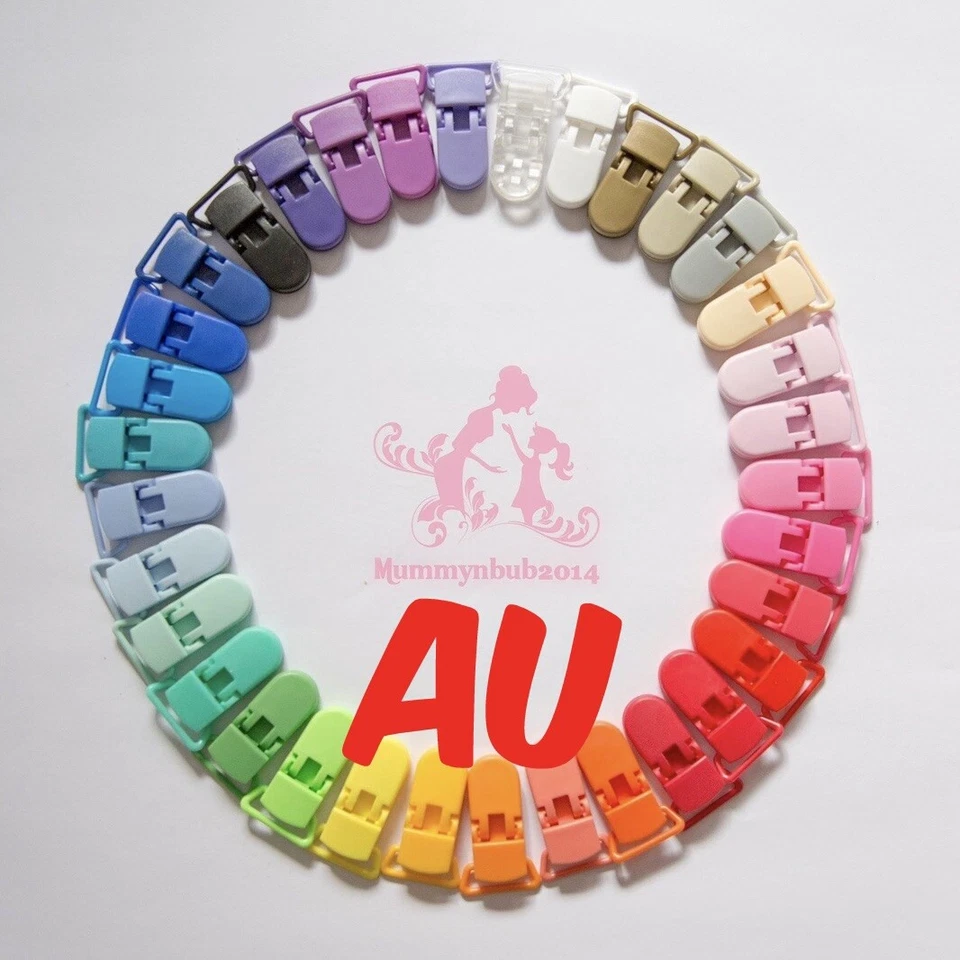 50 Random Coloured Plastic KAM Dummy Clip Badge Holder AU - image 1 of 4