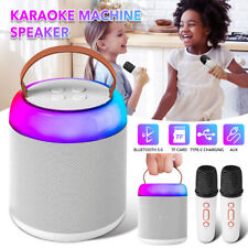 Tragbarer Bluetooth Lautsprecher Musikbox Boombox Karaoke Party mit 2 Mikrofon