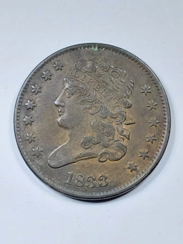 1833 Classic Head Half Cent - US 1/2c Copper Penny Coin Cover