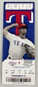 MLB 2015 08/05 Houston Astros at Texas Rangers Ticket-Chris Gimenez HR