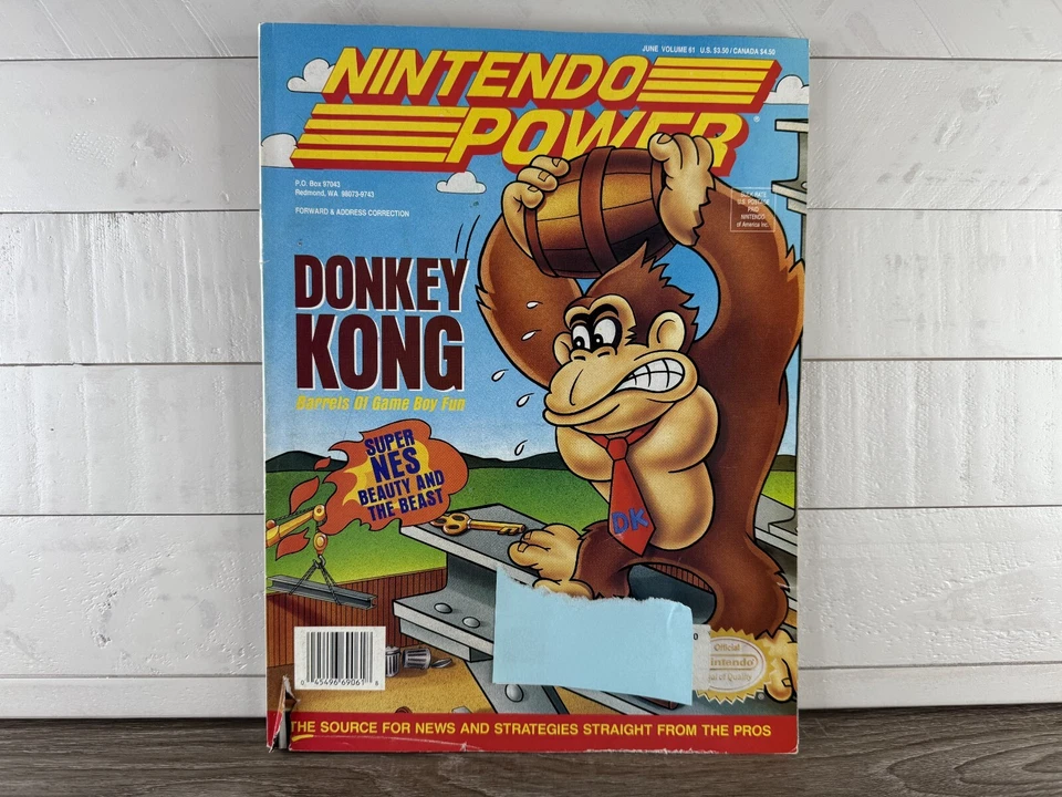 Nintendo Power Magazine Volume 61 June 94 Donkey Kong w Poster Cards Inserts - Image 1 of 4