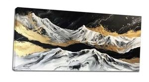 Large Wall Decor for Living Room Bedroom 60L" x 30W" Black White Golden - Picture 1 of 8