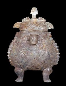 Gran cristal antiguo chino hecho a mano de alta calidad * bestia divina * contenedor - Imagen 1 de 6