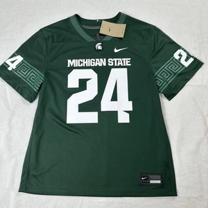 Michigan State Football Jersey Youth Size L Nike Team Swoosh Logo #24 NWT - Picture 1 of 8