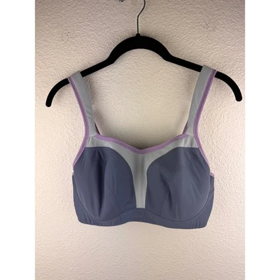 Sujetador deportivo Panache para mujer 38DD gris púrpura malla con aros alto impacto atlético Foto 1 de 4