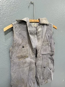 Vintage 40’s Super Ox Hide JCPenneys Kids Salt Pepper Work Shirt Small Flawed  - Picture 1 of 7