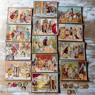 Lot de 13 cartes jeu ancien loto historique histoire de France - Photo 1/4