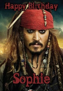 PERSONALISIERTE JACK SPARROW JOHNNY DEPP GEBURTSTAG JEDER ANLASS GRUSSKARTE - Bild 1 von 1