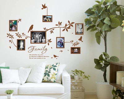 Photo Frames Art Wall Sticker Multi Size with Birds & Quotes Vinyl Wall Decal - Image 1 of 4