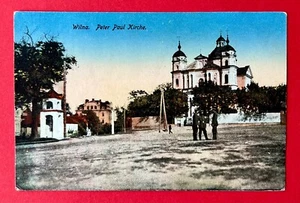 AK WILNA Vilnius in Litauen 1. WK 1917 Peter Paul Kirche mit Typen ( 156808 - Bild 1 von 2