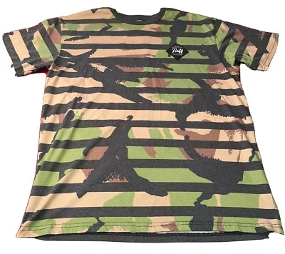 CAMISA CAMUFLAJE NEFF Hombres XL Camuflaje Rayas Tostado Verde Marrón Negro Neff Logo Camisa Foto 1 de 4