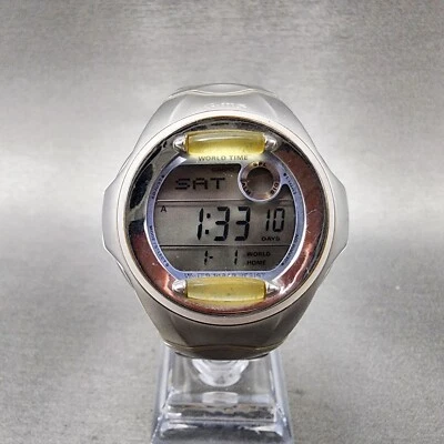 Casio Baby G Watch Women 42mm Digital Silver Tone Alarm Chrono MSG-140LV New Bat - Image 1 of 4