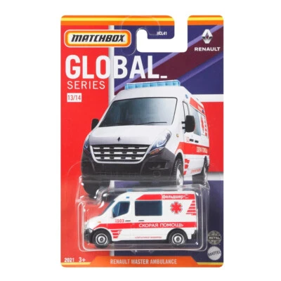 Matchbox 2021 Global Series 13/14 Renault Master Russian Ambulance White Red - Image 1 of 2