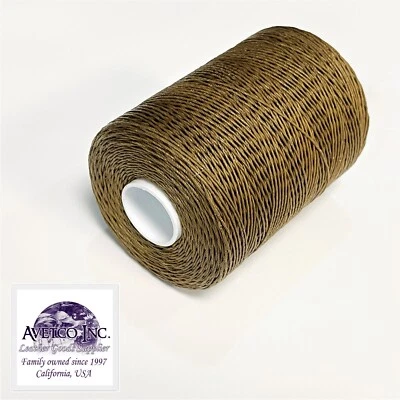 Bronz Brown Heavy Duty Waxed Thread 433 Yard Spool for Leather Craft Hand Sewing - Image 1 of 2